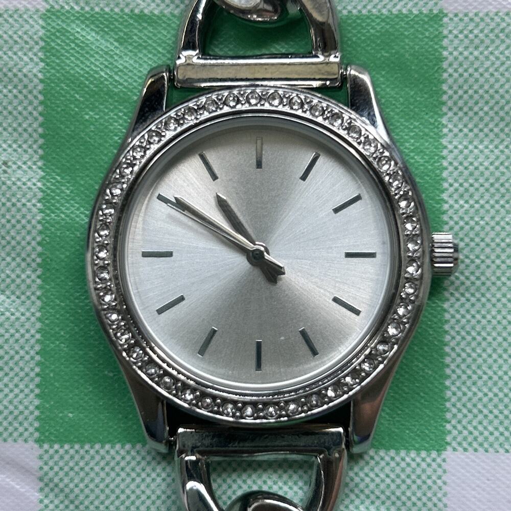 FMD Silver Tone Rhinestone Bezel Women’s Quartz Watch